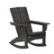 Merrick Lane Ridley HDPE Adirondack Chair with Cup Holder and Pull Out Ottoman, All-Weather HDPE Indoor/Outdoor Chair